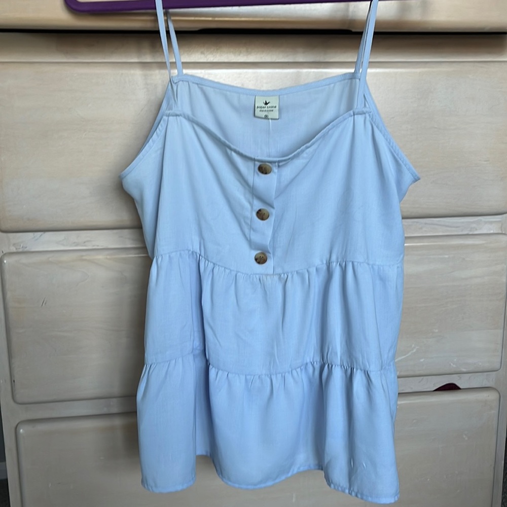 NWT Size M, Paper Crane light blue tank top